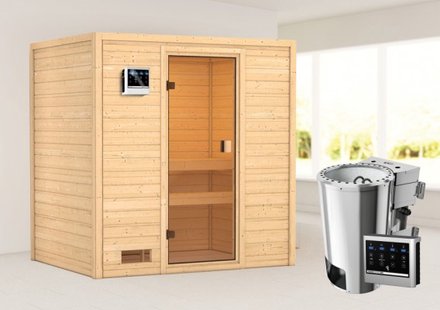 Karibu | Selena Sauna | Biokachel 3,6 kW Externe Bediening