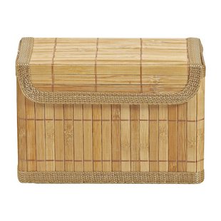 Opbergmand met deksel - bamboe - 14x20x10 cm Opbergmand met deksel - bamboe - 14x20x10 cm