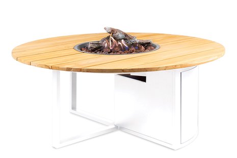 Cosi | Cosiloft 120 Round | White Frame | Teak Top