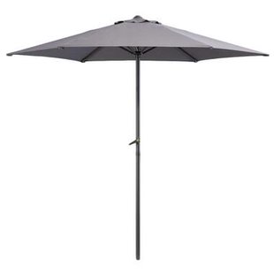 Leen Bakker - Parasol Blanca - Antraciet - Ø250 Cm - Polyester/Aluminium - Grijs