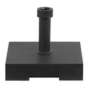 Leen Bakker - Parasolvoet 30 Kg - Kunststof/Beton - Zwart - 40x40x10 Cm