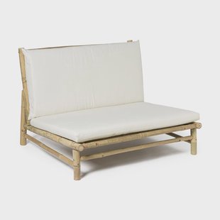 Tuinbank - bamboe - naturel/wit - 100x87x74 cm