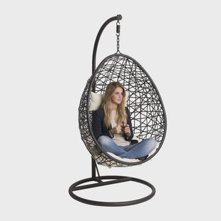 Hangstoel swing met standaard - zwart - ø104x200 cm
