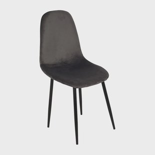 Eetkamerstoel Ivy - velvet grijs - 88x44x53 cm
