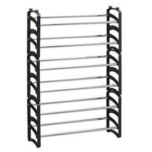 Leen Bakker - Schoenenrek Verstelbaar/stapelbaar - 62-115x18x33 Cm - Metaal - Zwart