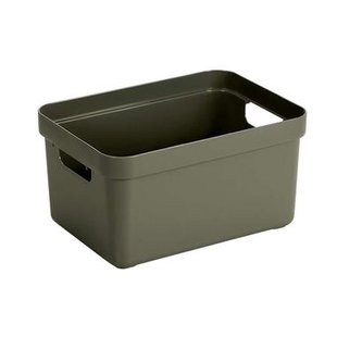 Leen Bakker - Sigma Home Box 13 Liter - Donker - 35,2x25,3x18,3 Cm - Kunststof/Polypropyleen - Groen - 25.3x35.2x18.3 Cm