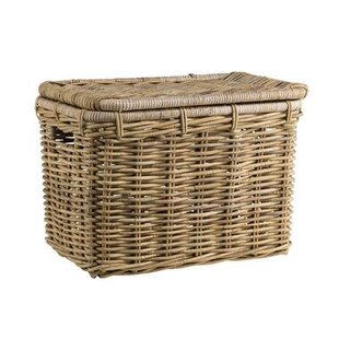 Mand met deksel Meike - antiek grijs - 55x40x40 cm - Leen Bakker Mand met deksel Meike - antiek grijs - 55x40x40 cm - Leen Bakker