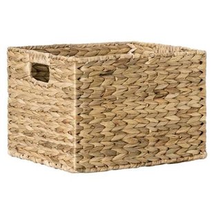 2e Halve Prijs Leen Bakker - Mand Jaap - Naturel - 34x29x24 Cm - Waterhyacint - Bruin