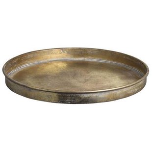 15% korting - Leen Bakker - Dienblad Krist - 4,2xØ47 Cm - Metaal - Goudkleurig - B4.2 Cm