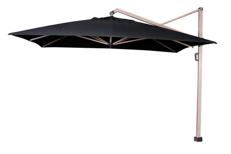 Platinum | Zweefparasol Icon Premium 350 x 350 cm Houtlook | Faded Black