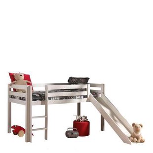 Leen Bakker - Vipack Halfhoogslaper Pino Met Glijbaan - 90x200 Cm - Grenenhout - Wit - 217.3x114x209.3 Cm