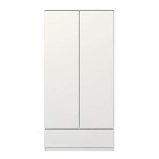 25% korting - Leen Bakker - Kledingkast Naia 2-deurs - Hoogglans - 50x99x201 Cm - Spaanplaat - Wit