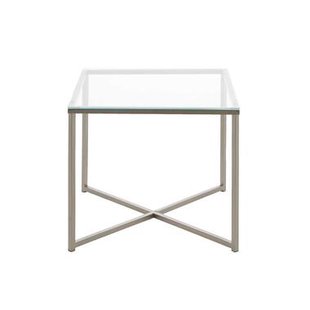 Leen Bakker - Bijzettafel Indor - 45x50x50 Cm - Glas - Transparant