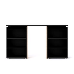 Leen Bakker - Bedombouw Naia - Mat - 160 Cm - Spaanplaat - Zwart - 26.3x164.9x79.8 Cm