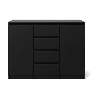 Leen Bakker - Kast Naia - Mat - 90,7x120,6x50 Cm - Spaanplaat - Zwart