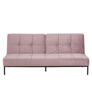 Leen Bakker - Slaapbank Linz - - Velvet - Roze - 95x198x87 Cm