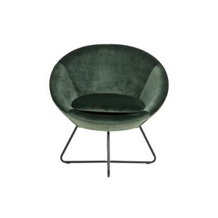 Leen Bakker - Fauteuil Forli - Fluweel - Velvet - Groen - 71x82x81 Cm