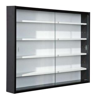 Leen Bakker - Vitrine Compilati - Zwart/wit - 60x80x9,5 Cm - MDF - Wit#Zwart - 9.5x80x60 Cm