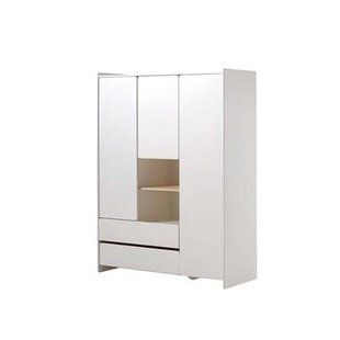 25% korting - Leen Bakker - Vipack Kledingkast Kiddy 3 Deuren En 2 Lades - 138x190x54 Cm - Grenenhout/MDF - Wit