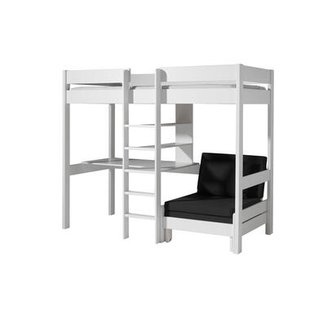 Leen Bakker - Vipack Hoogslaper Met Slaapbank Pino - 208,3x105,2x174,4 Cm - Grenenhout - Wit - 208.3x105.2x174.4 Cm