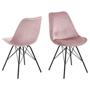 Eetkamerstoel Bonn (2 stuks) - velvet - oud roze - Leen Bakker Eetkamerstoel Bonn (2 stuks) - velvet - oud roze - Leen Bakker