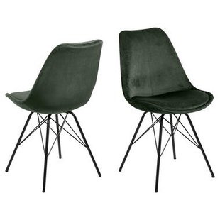 Eetkamerstoel Bonn (2 stuks) - velvet - groen - Leen Bakker Eetkamerstoel Bonn (2 stuks) - velvet - groen - Leen Bakker