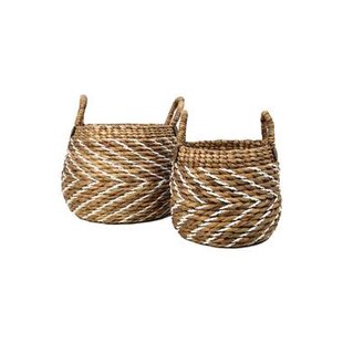 HSM Collection mandenset Agira (2 stuks) - naturel/wit - Leen Bakker HSM Collection mandenset Agira (2 stuks) - naturel/wit - Leen Bakker