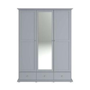 25% korting - Leen Bakker - Kledingkast Margaux - 202x152x53 Cm - Spaanplaat - Grijs