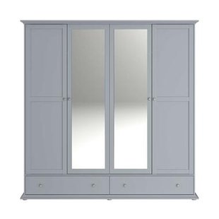 25% korting - Leen Bakker - Kledingkast Margaux - 202x199,5x53 Cm - Spaanplaat - Grijs