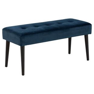 Leen Bakker - Bankje Gaby - Fluweel - Donker - 45x95x38 Cm - Velvet - Blauw