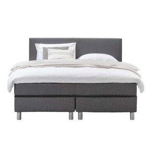 20% korting - Leen Bakker - Boxcombinatie Alta 5-delig - Donker - 140x200cm - Stof - Grijs