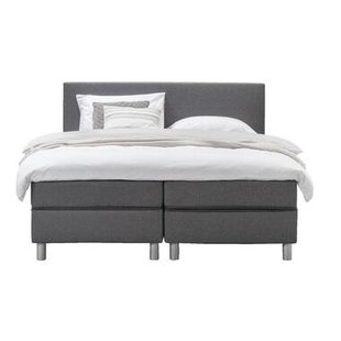 Leen Bakker - Boxcombinatie Alta 6-delig - Donker - 160x200cm - Stof - Grijs