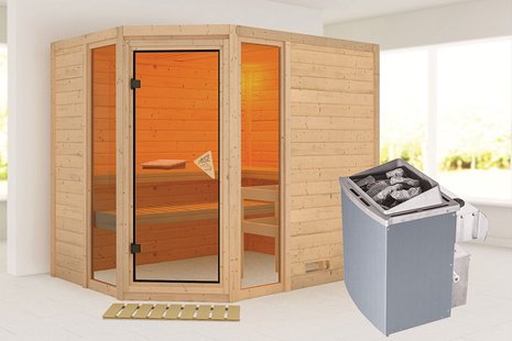 Karibu | Sinai 3 Sauna | Kachel 9 kW Geïntegreerde Bediening