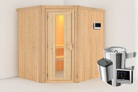 Karibu | Lilja Sauna | Energiesparende Deur | Kachel 3,6 kW Externe Bediening