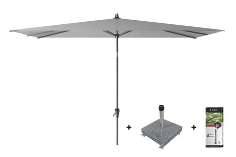 Platinum Riva stokparasol 3x2 - Light Grey met voet en hoes Platinum Riva stokparasol 3x2 - Light Grey met voet en hoes