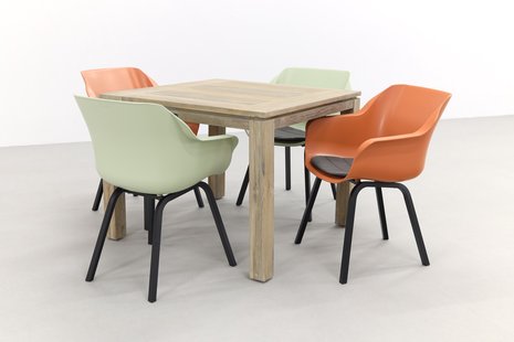 Hartman Sophie tuinstoel terra & french/Rome grey 100 cm. - 5-delig Hartman Sophie tuinstoel terra & french/Rome grey 100 cm. - 5-delig