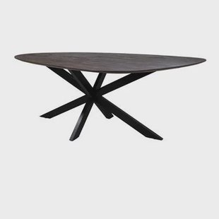 Giga Meubel - Eettafel Kiezel - Bruin 200cm - Matrix-Poot - Tafel Owen