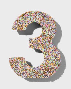 HEMA Chocolade feestcijfer 3 met discodip