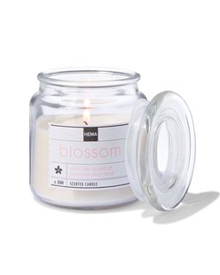 HEMA Geurkaars in glazen pot Ø9.5 blossom (transparant)
