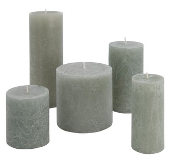 HEMA Rustieke kaarsen lichtgroen (lichtgroen)