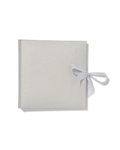 HEMA Fotoboek met strik 24x24.5 linnen zilver