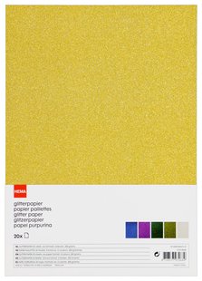 HEMA Glitterpapier A4 - 20 stuks