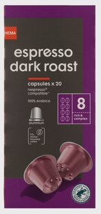 HEMA Koffiecups Espresso Dark Roast - 20 Stuks HEMA Koffiecups Espresso Dark Roast - 20 Stuks