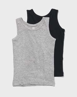 HEMA Kinderhemden - 2 stuks grijsmelange (grijsmelange)