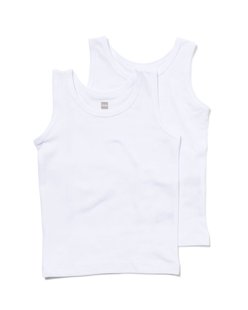 HEMA Kinder hemden basic stretch katoen - 2 stuks wit (wit)