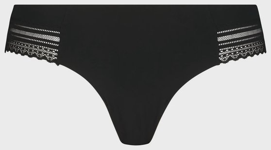 HEMA Dames brazilian micro met kanten inzet zwart (zwart)