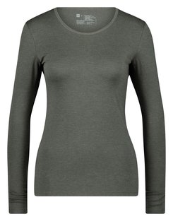 HEMA Dames temptech T-shirt lange mouw grijsmelange (grijsmelange)