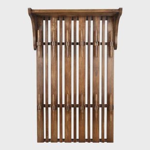 Dutchbone Jakub Wandkapstok met Plank Hout Walnoot Bruin