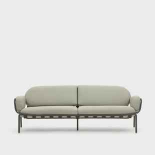Kave Home - Joncols 3-zitsbank voor buiten in aluminium met groen