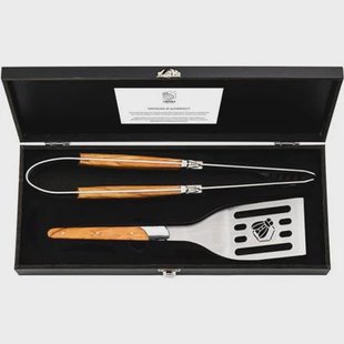 Laguiole Style de Vie Luxury Line BBQ Set - Olijfhout - 2-delige set